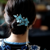 新中式 精致古典长流苏秀禾头饰旗袍晨袍跟妆发饰清汉女发夹配旗袍