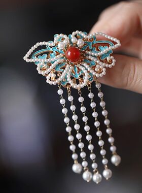 胸针设计感小众中国风旗袍流苏配饰领口别针胸花大衣复古配饰装饰