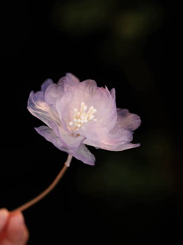 唐风发簪古风女童仙美真丝烫花