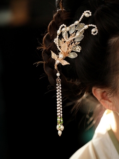 国潮偏凤汉服唐风发饰凤头饰流苏步摇发簪女高级感古风汉服u簪子