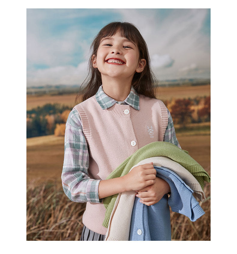 开衫秋冬洋气羊毛背心外套童装