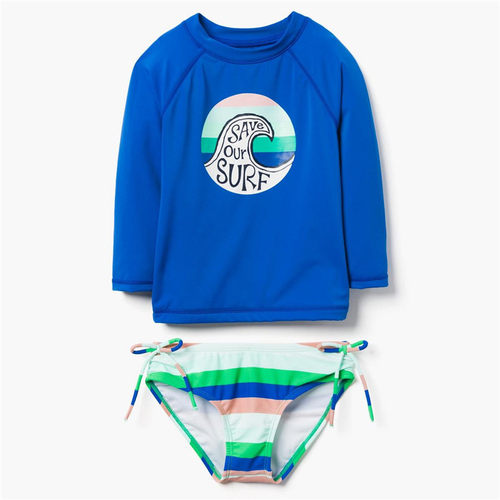 GYMBOREE/金宝贝 女童 长袖泳衣宝蓝色 防晒沙滩 度假温泉3-4岁