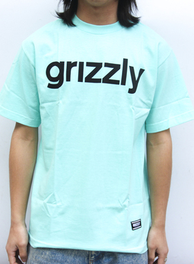 GRIZZLY LOWERCASE经典字体LOGO潘家杰同款纯棉短TEE美国进口现货