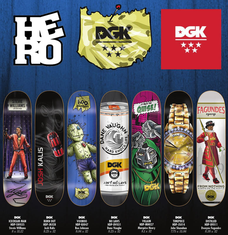 dgk 滑板 新款多款式多尺寸板面 包砂 美国进口现货 美国热卖款1