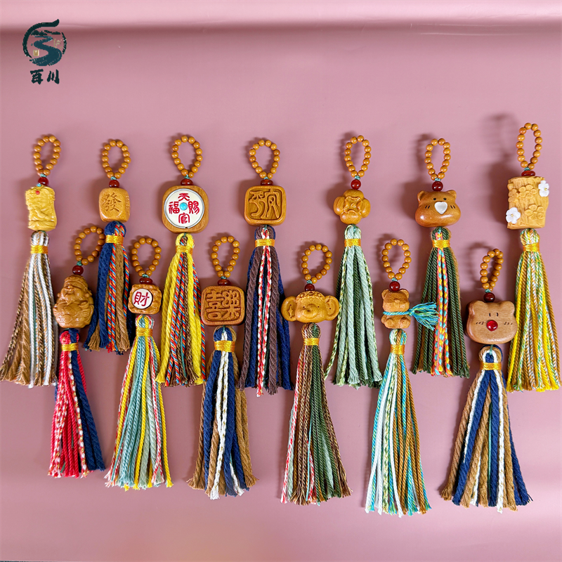 橄榄核檀木流苏佛珠DIY配饰