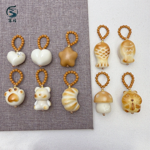 象牙果屁桃烤鱼牛角包猫爪蘑菇仓鼠小熊diy橄榄圆珠手编串珠跑环