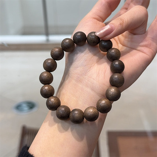 沉香白奇楠12毫米diy配件文玩佛珠手串时尚 配饰隔珠串珠饰品