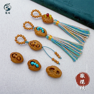 橄榄核无相佛小提溜diy配件手工编织手绳项链文玩佛珠配饰品隔珠