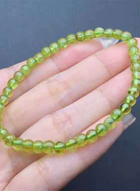 极细天然单圈手串绿水晶小众设计