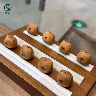 桃木小熊头diy配件编织串珠配饰隔珠原创设计手串项链饰品