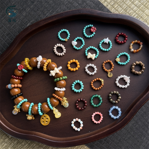 手工编织菱镁矿星月菩提隔珠