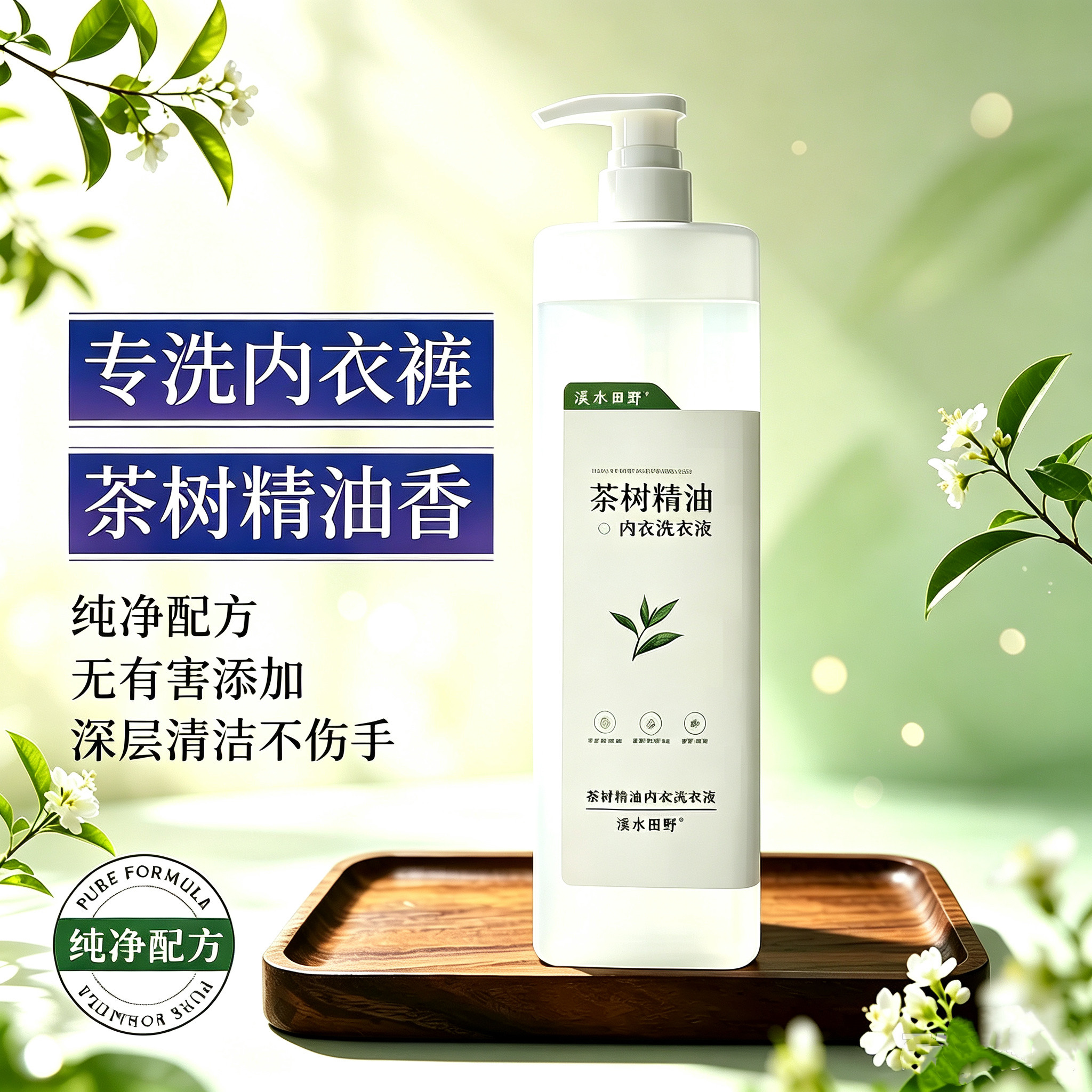 茶树精油内衣洗衣液专洗内衣裤温和不刺激深层清洁抑菌血渍除异味
