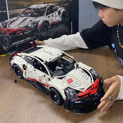 保时捷911机械组跑车拼装男孩遥控车玩具模型礼物适用于乐高积木