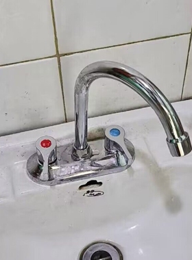 黄铜洗脸盆菜盆水龙头冷热双孔面盆台盆洗脸盆水龙头卫生间混水阀