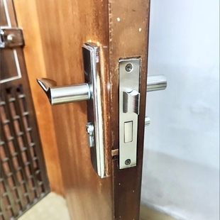 室内门家用房间门孔距130mm卫生间房门锁卧室5050锁现代锌合金