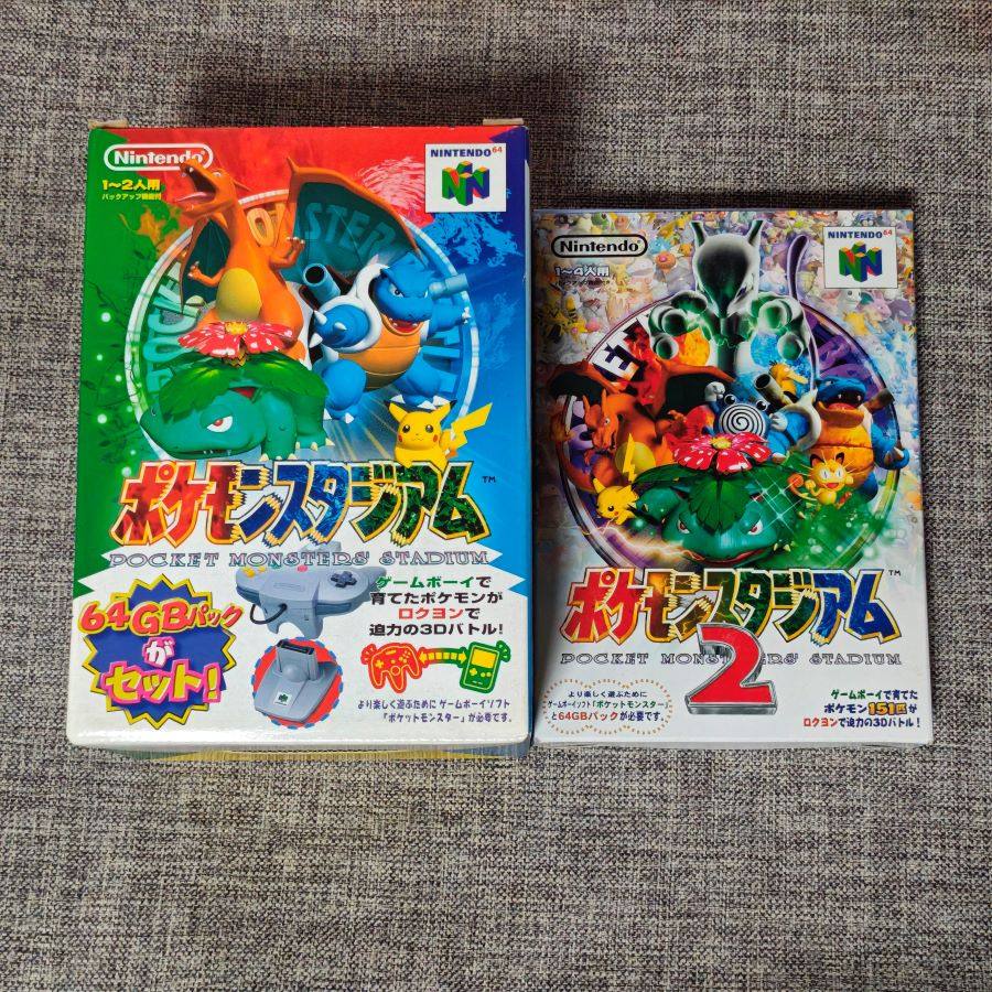 任天堂N64 主机适用 原装正版游戏卡带 口袋妖怪竞技场 1 2