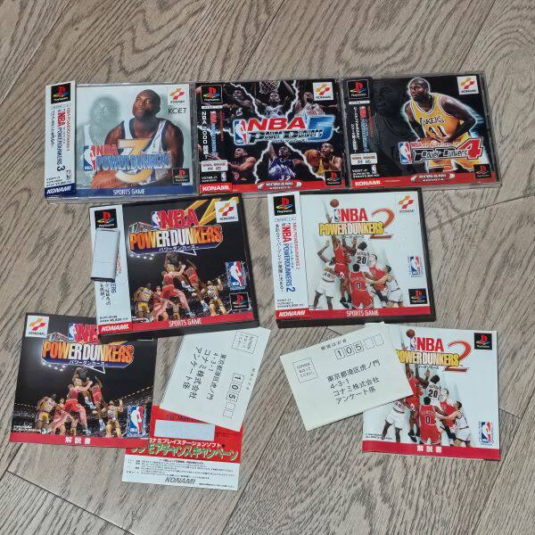 美品 PS1 的 正版游戏 重扣手 NBA篮球 1.2.3.4.5 全套