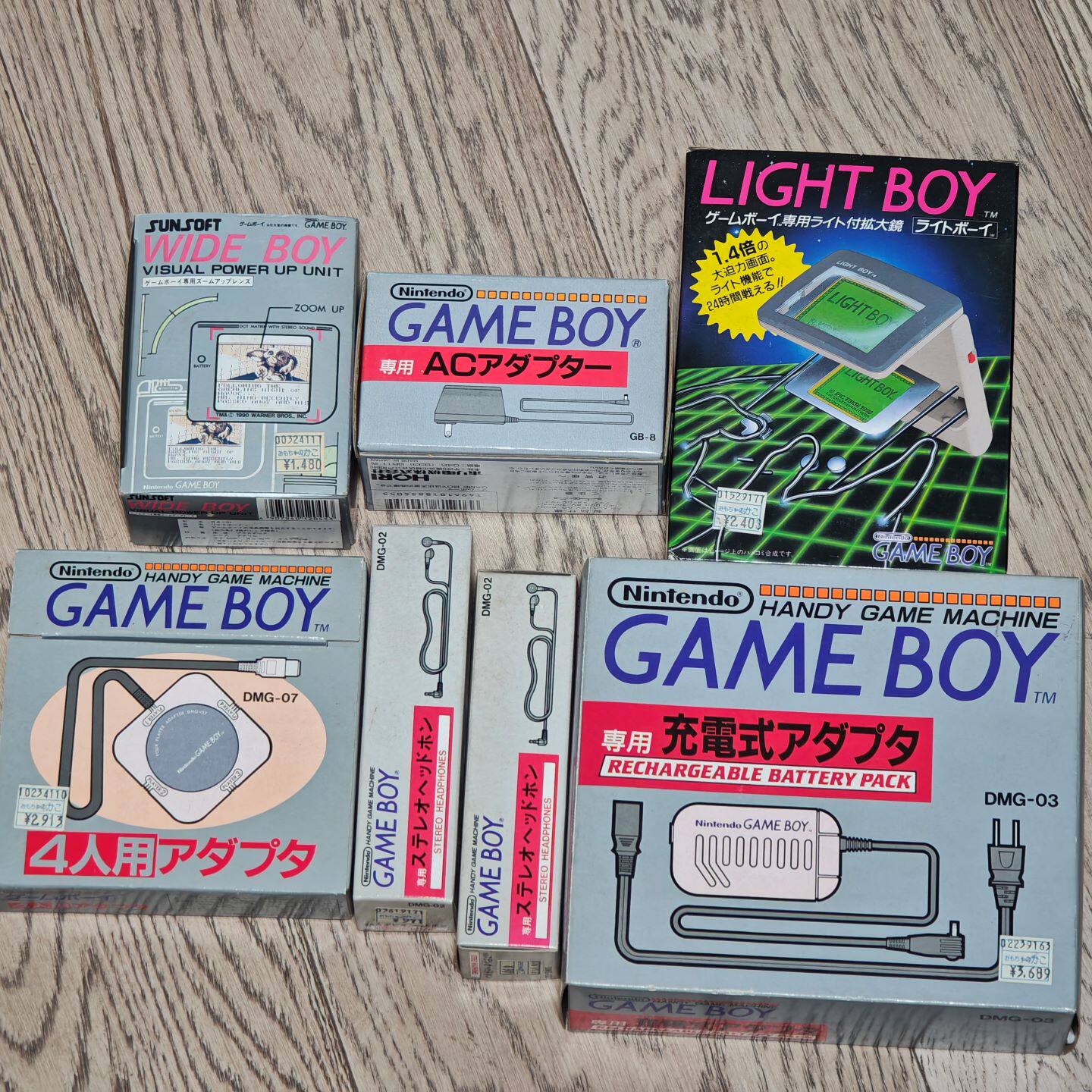 任天堂GB GAMEBOY 初代 掌机 游戏机用 放大镜+灯 耳机 分插 电源
