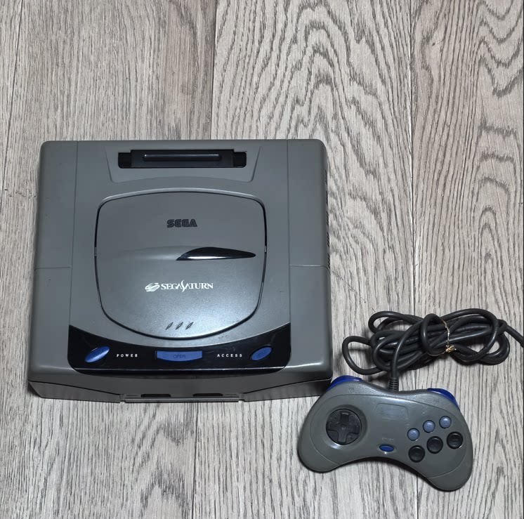 85-9新 世嘉原装日版 灰色 土星 SS 裸机 全套 到手可玩 未改机