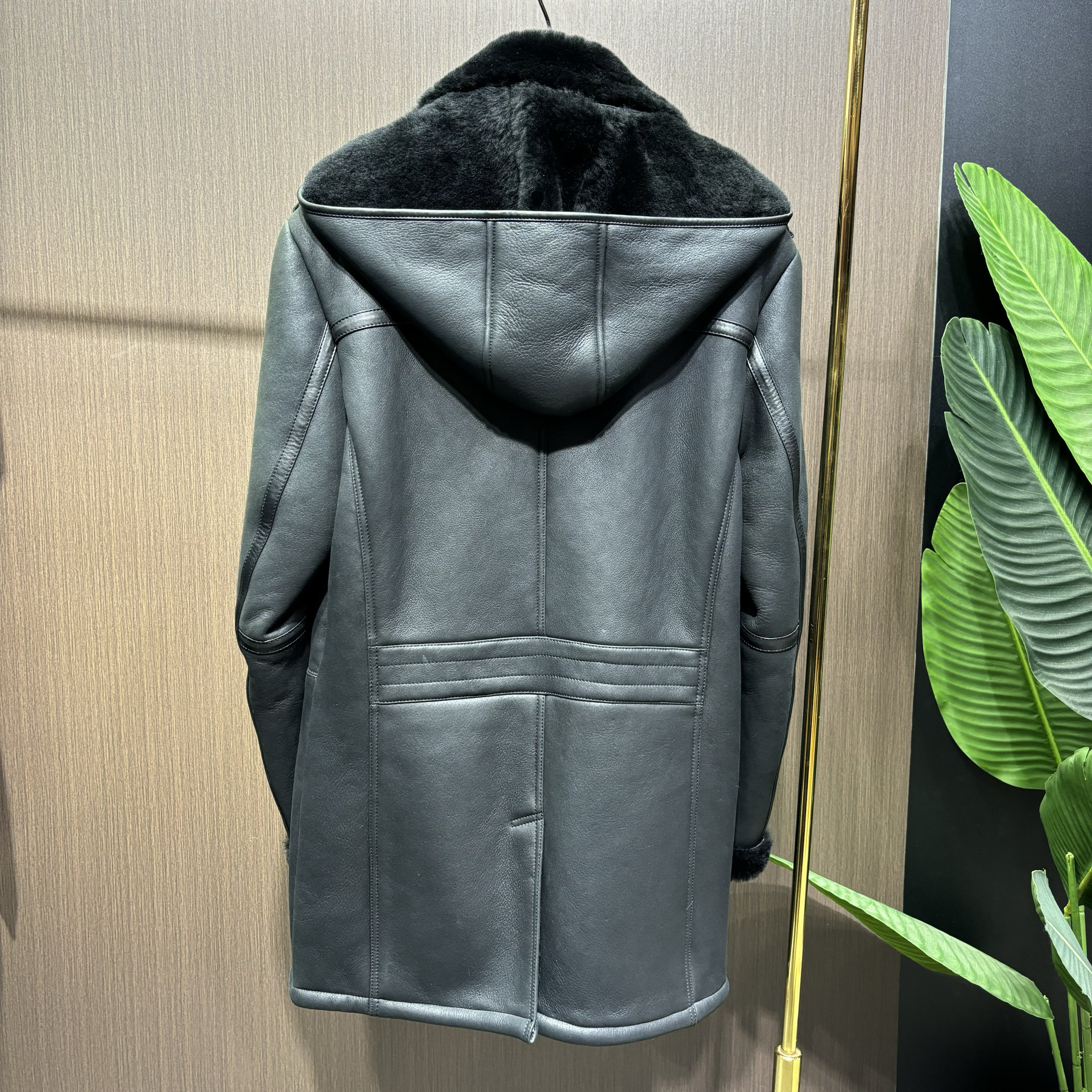 MENS ORIGINAL SHEEPSKIN AND FUR INTEGRATED LEATHER LEATHER JACKET MID-LENGTH WINTER SUIT LAPEL AND LARGE WINDBREAKER TO THICKEN AND KEEP WARM
