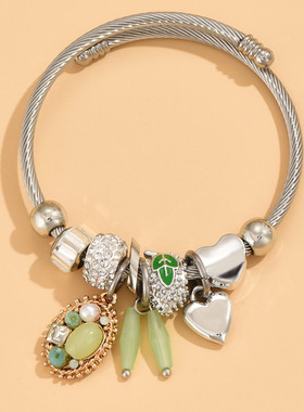 百简洁水果系列挂坠个性女手镯