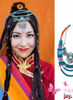 绿松石项链短锁骨女夸张配饰品女