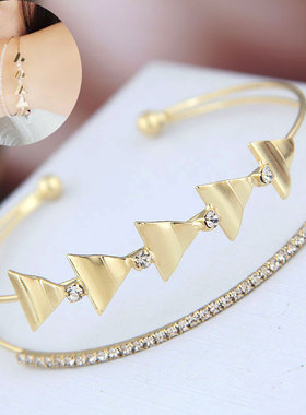 韩版甜美风闪钻开口手镯