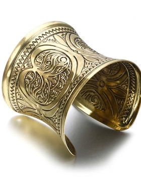 （本店25元包邮）欧美潮流 金属复古夸张开口手镯0412