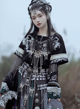 原创轻奢额头链手工藏银头饰高档汉服配饰古风眉心坠民族风a x