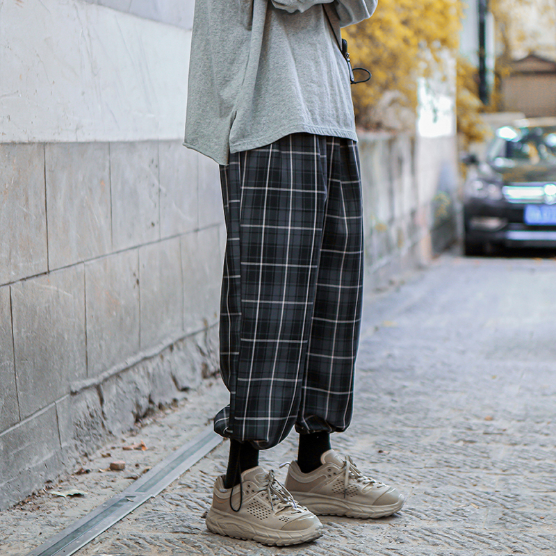 2021春秋新款ins潮流格子裤男休闲九分裤大码束脚裤K59-P45控68，男装休闲裤，星座810(原QT5070)