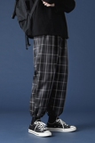 2021夏款薄九分裤男ins潮流格子休闲裤百搭束脚裤，男装休闲裤，星座810(原QT5070)