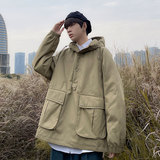 工装羽绒服男外套90白鸭绒宽松套头连帽上衣YR7321-P290控408，男装羽绒服，星座810(原QT5070)