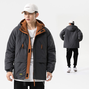 无影墙 撞色棉衣加厚连帽外套冬装棉袄工装棉服 SY03-P120-控158图片
