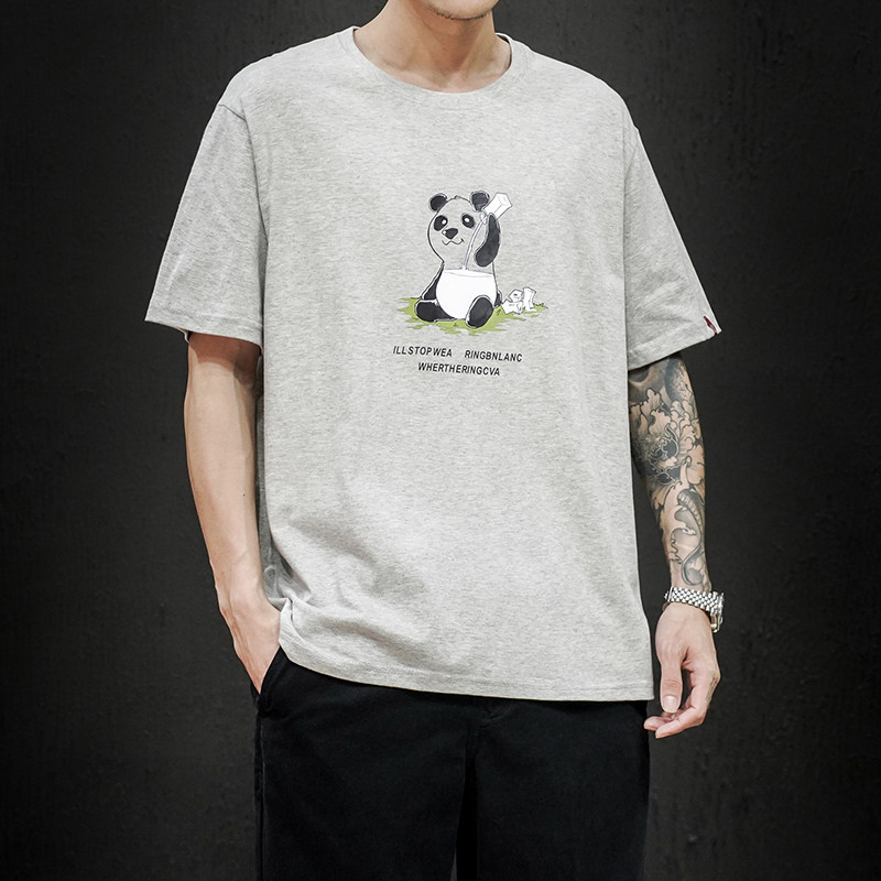 2021夏季短袖T恤男熊猫印花圆领半袖T2006,男装T恤,星座810(原QT5070)