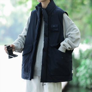 2024冬棉服多口袋马甲港风宽松大码棉衣无袖外套MY6019-P80控108图片