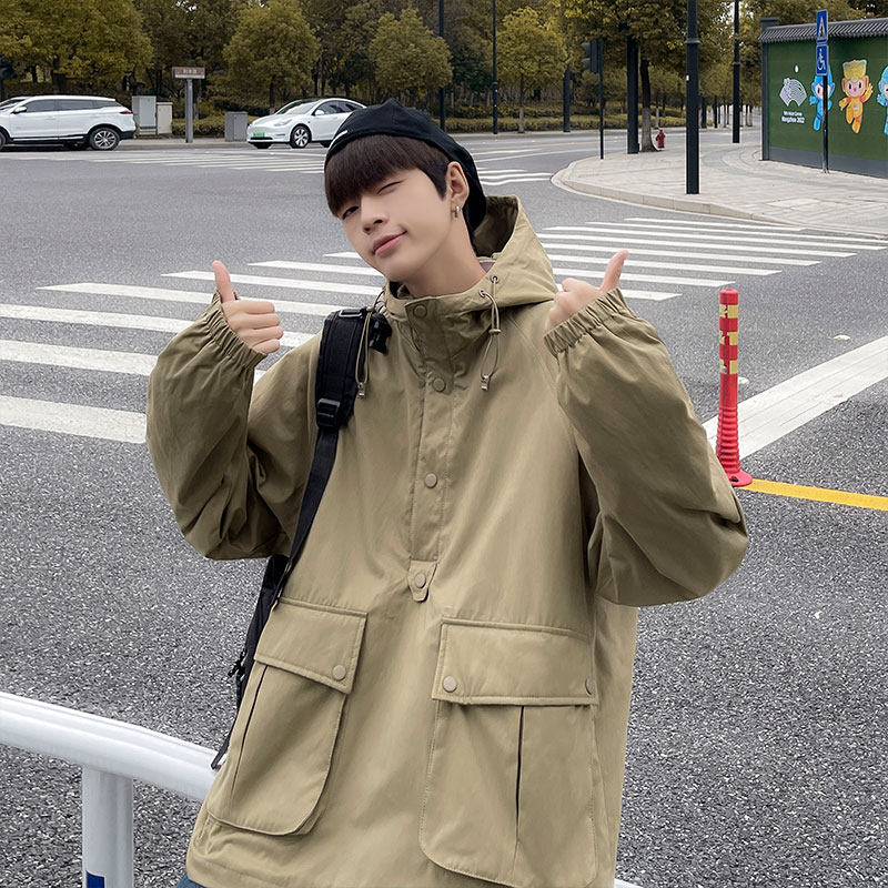 羽绒服男连帽工装外套90白鸭绒上衣宽松套头YR7321-P290控408,男装羽绒服,星座810(原QT5070)