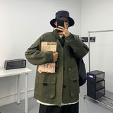 2021春季港风工装夹克男多口袋翻领外套薄上衣JK08-P80控108，男装夹克，星座810(原QT5070)