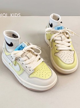 2025秋冬季新款女童黄色运动鞋儿童低帮板鞋男童防滑跑步鞋休闲鞋