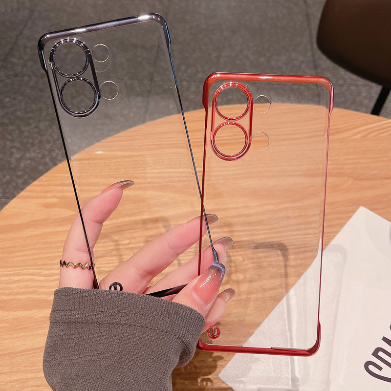 适用于OPPOReno9手机壳reno9Pro保护套无边框电镀透明超薄半包曲
