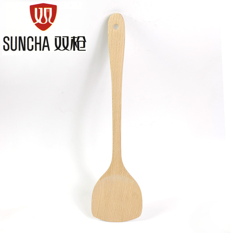 双枪实木锅铲家用厨房不粘锅专用煎铲木质饭铲厨具木头炒菜铲子