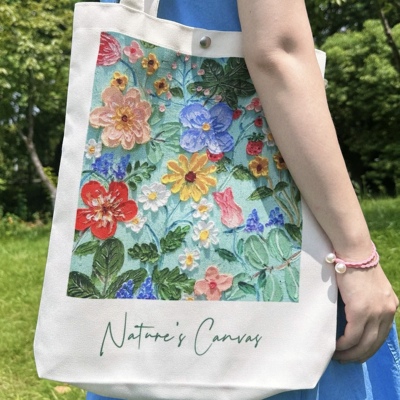 油画帆布原创帆布袋舒适插画联名