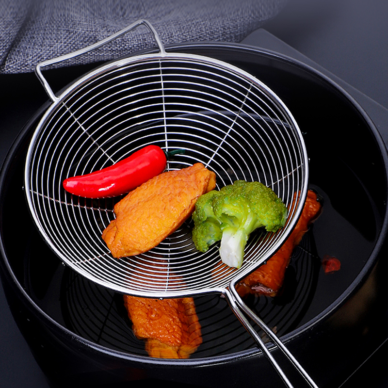 安买漏勺网漏不锈钢线漏 长柄网勺油炸勺捞面条直径16CM