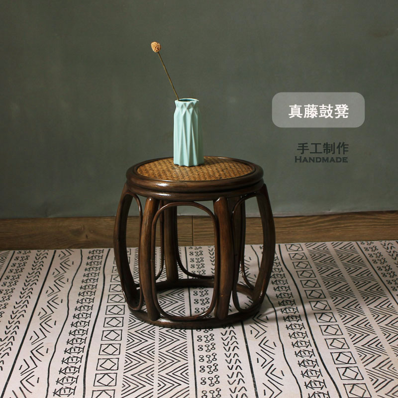 欧艺真藤鼓凳换鞋凳酒店茶楼家用