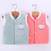 婴儿马甲加棉保暖纯棉新生儿童小背心男女宝宝坎肩春秋季 洋气外穿