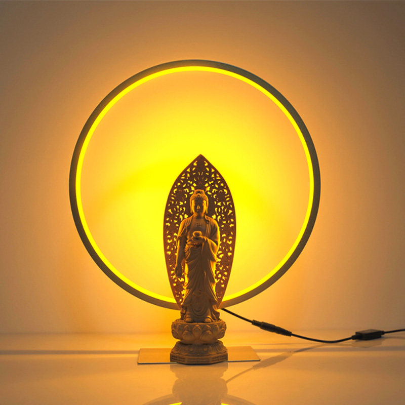 佛光圈佛龛装饰led圆环佛背景灯金色光带背板佛堂背后佛光圈