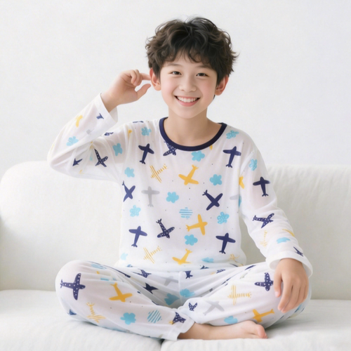 【优贝宜】儿童空调服套装100%纯棉夏季薄款家居服男女童睡衣