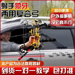 射手獠牙两用复合弓钢珠射箭小型射鱼户外弓比赛专用复和恶棍精灵