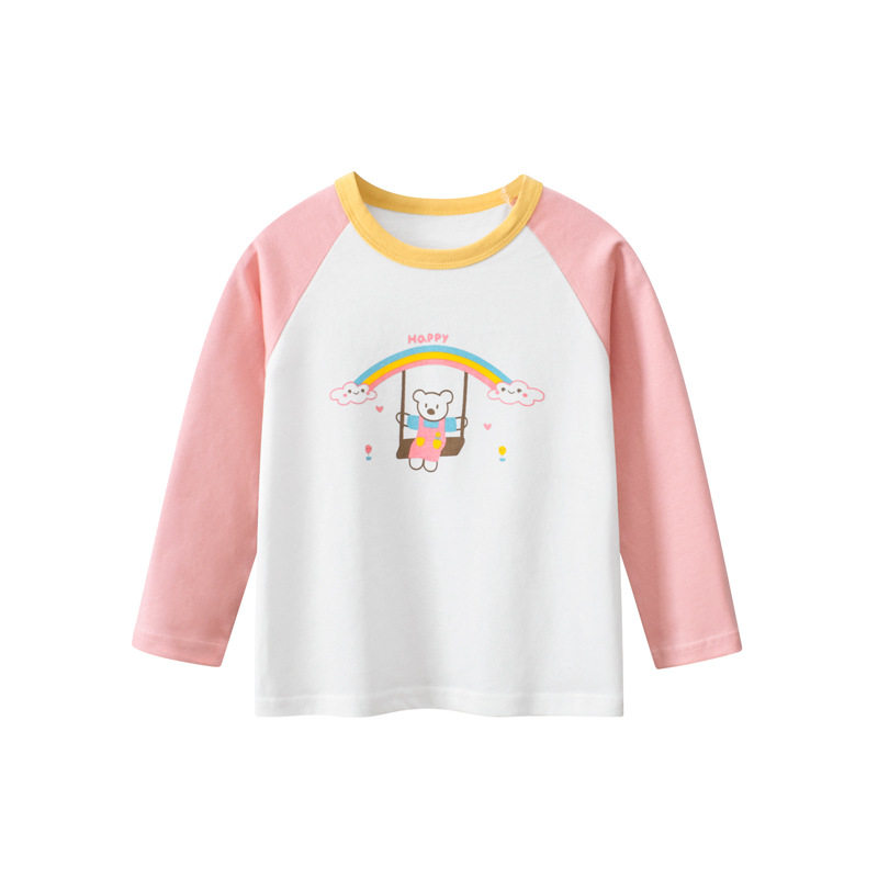 三折品牌清仓撤柜亲子装秋季韩版休闲女孩打底衫长袖t恤宝宝衣服