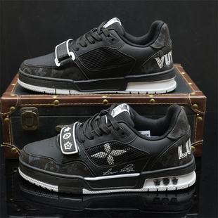 板鞋男鞋工装潮鞋百搭厚底隐形内增高情侣鞋美式高街休闲运动鞋子