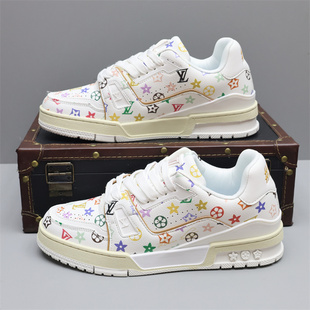 板鞋男鞋2025秋季新款内增高小白鞋男士休闲鞋轻便印花运动鞋子男